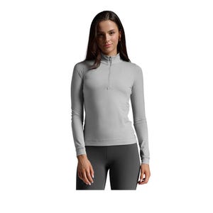 Women's Flex Crop 1/2 Zip Long Sleeve - Light Grey