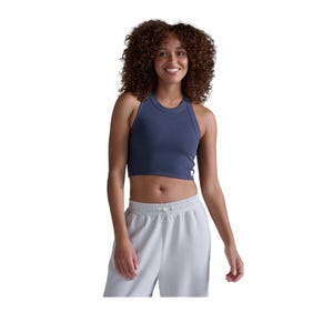 Fluid Tencel Ribbed Crop Tank Women's T-Shirts - INDIGO