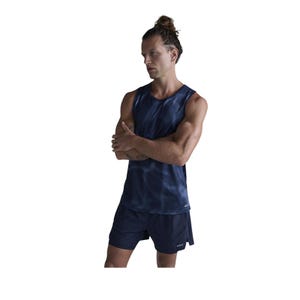 Men Aero Mesh Tank - Navy