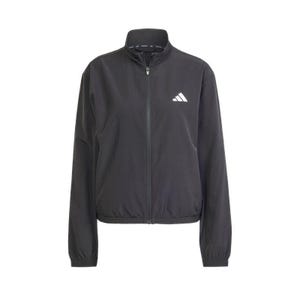 Train Essentials 3-Stripes Woven Women's Warm-Up Jacket - Black