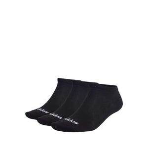 Thin Linear Unisex Low-Cut Socks 3 Pairs - Black