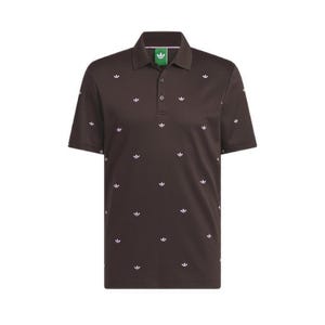 OG Printed Trefoil Men's Polo - Dark Brown