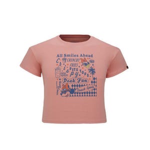 Mickey & Friends Girl's Lifestyle T Shirt - Coral Almond