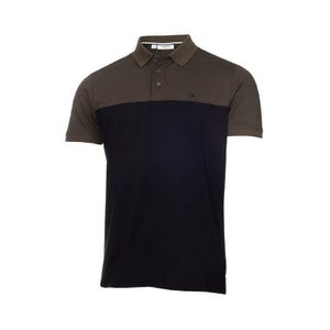 Colour Block Polo Shirt Men's - Olive Marl/Black