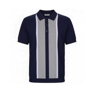 Monard Knitted Men's Polo - Navy