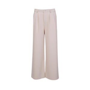 Pleated Chino Women's Pants - Cream