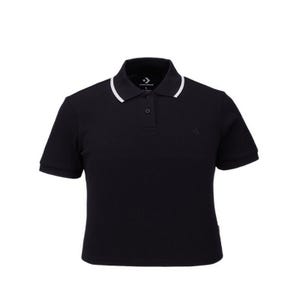 Slim Button Up Polo Women's Polo -  Black