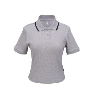 Slim Button Up Polo Women's Polo - Light Grey Heather