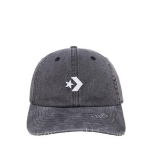 Unisex's Ripped Denim Adjustable Cap - Denim