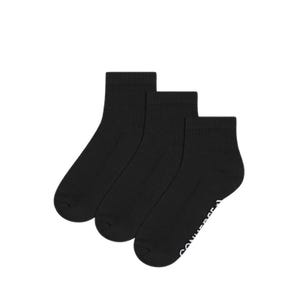 3 Packs Foundational Men's Quarter Socks - Black