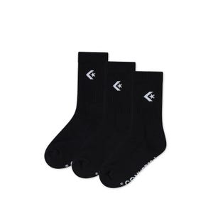 3 Packs Cotton Men's Crew Socks - Black