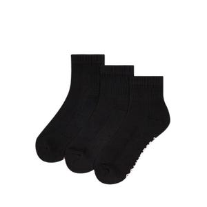 3 Packs Foundational Women's Quarter Socks - Black