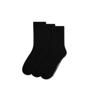 3 Packs Foundational Women's Half Crew Socks - Black
