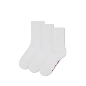 3 Packs Foundational Women's Half Crew Socks - White/Multi