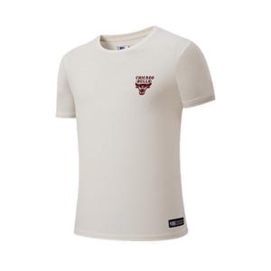 NBA Urban Lines Men Back Rubber Print Regular Fit T-Shirt Chicago Bulls - White