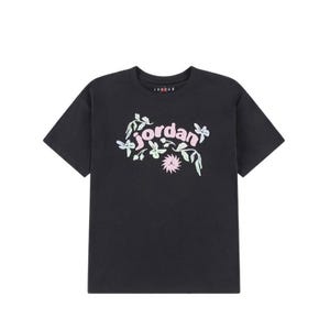 Floral Girl's T-Shirt - Black