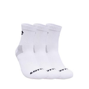 Mens Running Quarter Unisex Socks 3prs - White