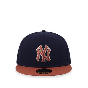 59FIFTY Two Tone Outlined New York Yankees Men's Caps - Navy Earthy Brown