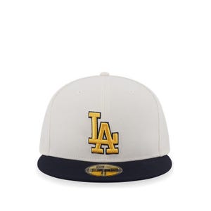 59FIFTY Two Tone Outlined Los Angeles Dodgers Men's Caps - Chrome White Black