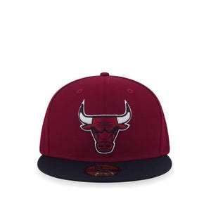 5950 Two Tone Outlined Chibul Men's Caps - Cardinal Black