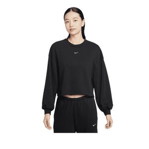 Sportswear Chill Terry Women's Oversized French Terry Crew-Neck Sweatshirt (A/W) - Black