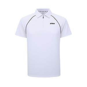 Performance Men Zipper Polo Tee - White