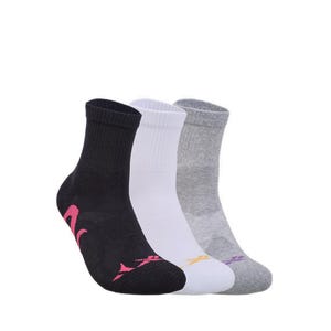 3P Dior Quarter Women's Socks - Grey Melange/White/Black