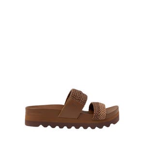 Cushion Vista Hi Womens Sandals - Chocolate/Tan Braid
