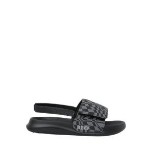 Little Salty Slide Kids Boys Sandals - Black Swell Checker