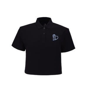 Women Boxy Polo Shirts - Black