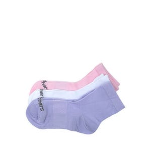 3Pk Non Terry Anklet Girls - White Pink