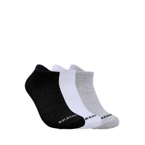 3Pk Unisex Non Terry No Show Socks - White / Black