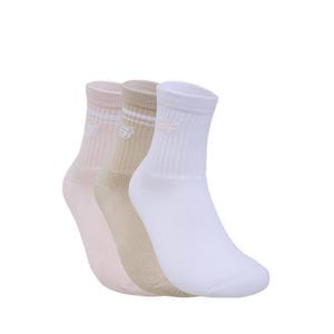 3Pk Womens Full Terry Low Crew - Light Pastel Pink