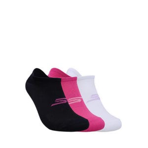 3Pk Womens Microfiber Non Terry No Show Socks - Pink / Black