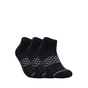3Pk Men 1/2 Terry Qtr Crew Socks - Black