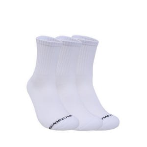 3Pk Mens 1/2 Terry Low Crew Socks - White