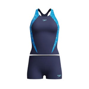 Women Asia Fit HyperBoom Splice Tankini Set - Navy Blue