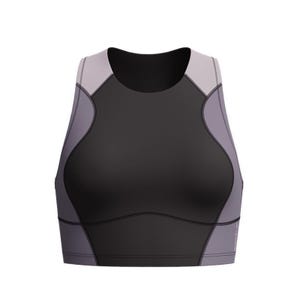 Women Asia Fit Racerback Crop Bra Top - Black Grey