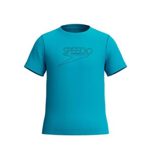 Unisex Short Sleeve Classic Logo Rash Guard - Mayan Blue