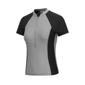 Womens EPP SS Front Opening Rashguard - Grey/Black