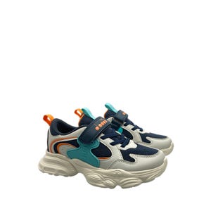 Raquel Jr Boy's Running Shoes - Beige Navy