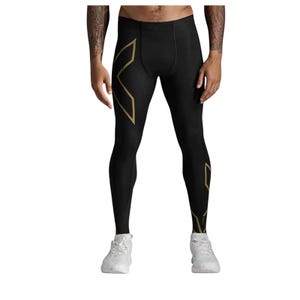 Light Speed Men's Compression Tights – Black/Gold Reflective