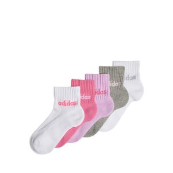 Unisex Kids Linear Ankle Socks 5 Pairs Kids - White