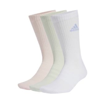Unisex Cushioned Crew Socks 3 Pairs - White
