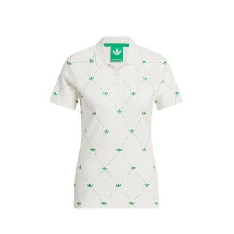 Og Printed Trefoil Polo Women's - Chalk White/Green