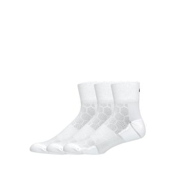 Running Quarter 3P Unisex Running Socks - White