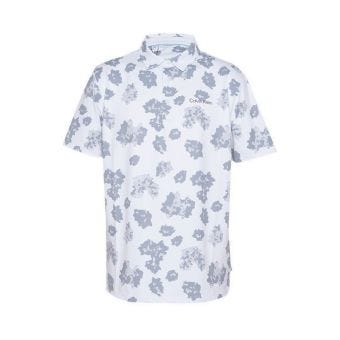 Calvin Klein Cyber Floral Printed Polo  Men's -  White