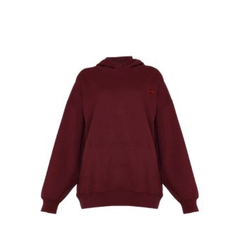 Polar Fleece Oversized Women's Hoodie - Deep Bordeaux