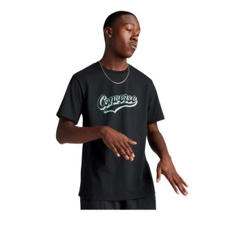 Sport Script Men's Tee -  Black / Vernal Pool