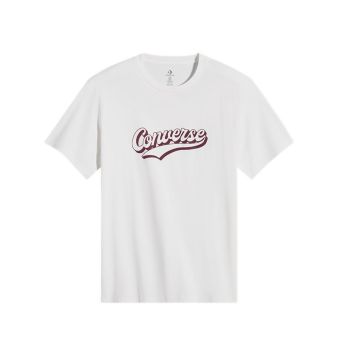 Sport Script Men's Tee - White / Deep Bordeaux